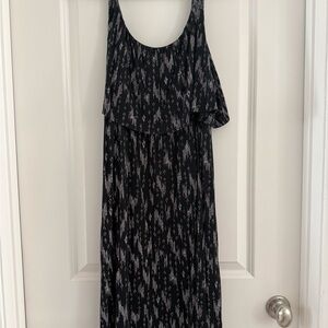 Style & Co. Black and Gray Mid Knee  Dress